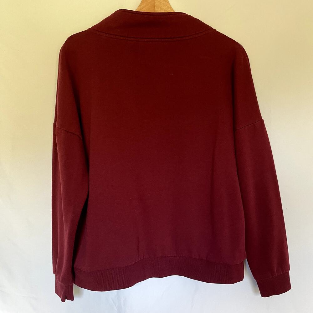 Vero Moda red quarter zip women's size medium pullover sweater fall top casual - Picture 8 of 8